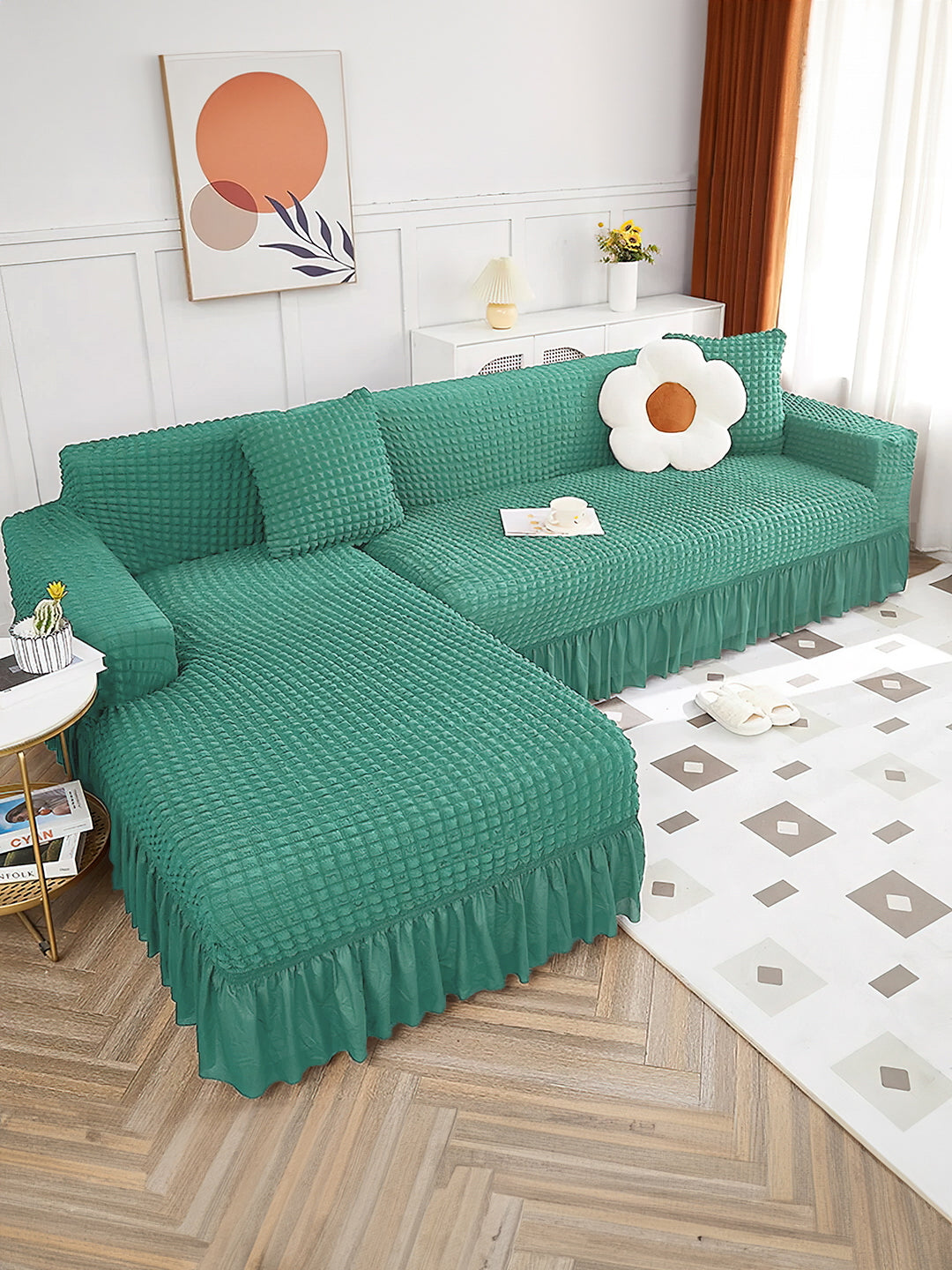 stretchable-frill-3-3-seater-mint-green