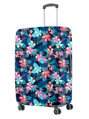 Pink & Blue Floral Printed Small Luggage Cover