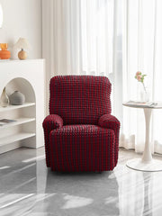 Stretchable Bubble Recliner Cover With Skirt-Maroon