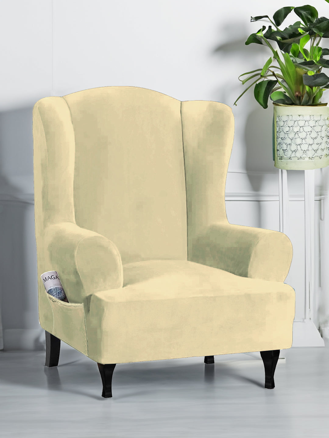 stretchable-velvet-wingback-chair-cover-cream