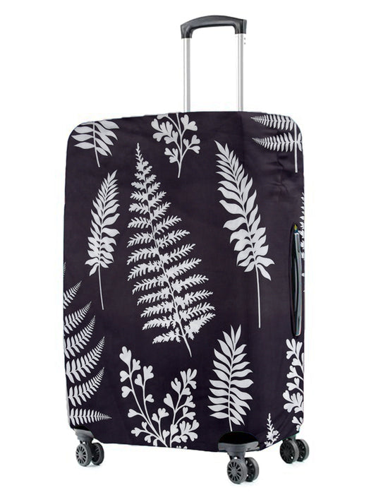 Stretchable Printed Protective Luggage Bag Cover Small- Black & White