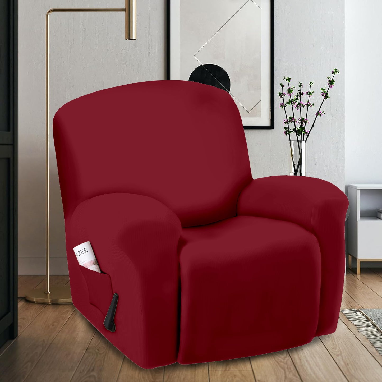 Stretchable Polyester Solid Recliner Cover- Maroon