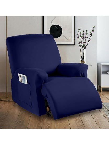 Stretchable Polyester Solid Recliner Cover- Navy Blue