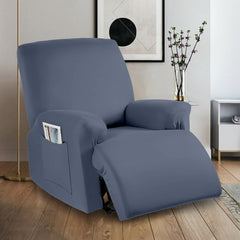 Stretchable Polyester Solid Recliner Cover- Grey Melange