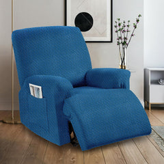 Stretchable Jacquard Knitted Recliner Cover- Blue