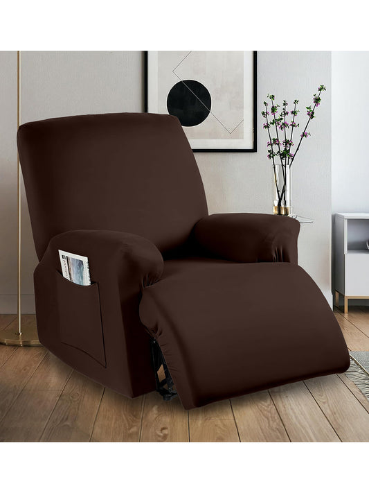 Stretchable Polyester Solid Recliner Cover- Brown