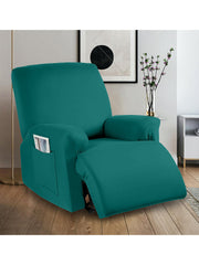 Stretchable Polyester Solid Recliner Cover- Sea Green