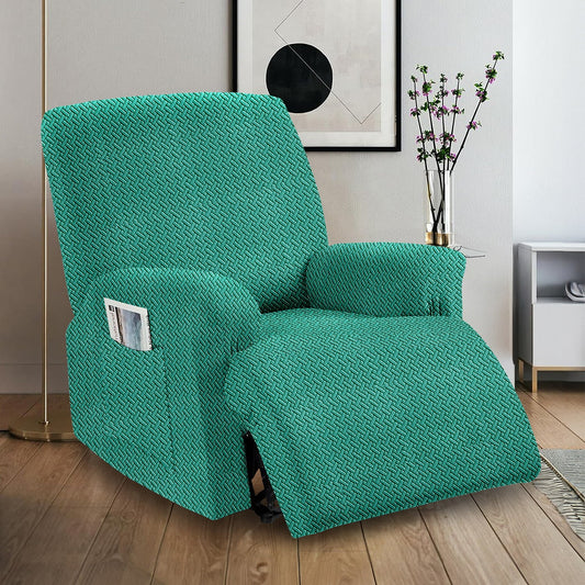 Stretchable Jacquard Knitted Recliner Cover- Green