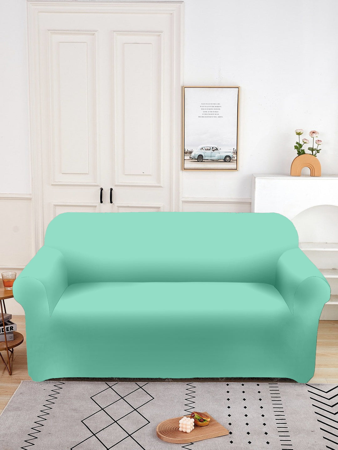 Elastic Stretchable Sofa Cover 3 Seater- Mint Green