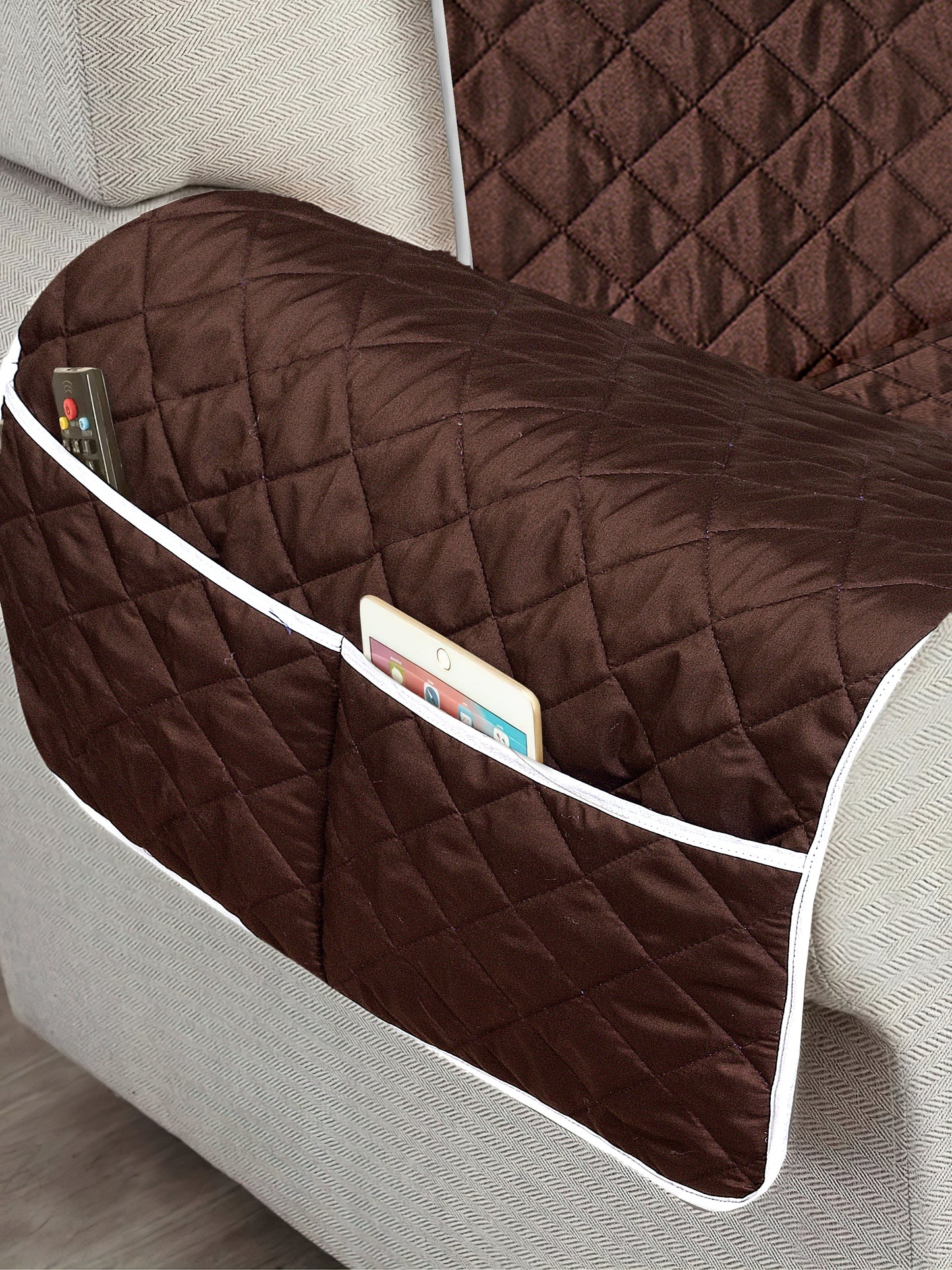 Reversible 2 Seater Sofa Cover-Green & Brown