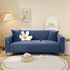 Elastic Stretchable Jacquard Sofa Cover 3 Seater-Blue