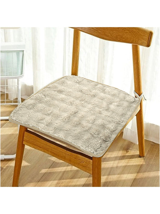 Pack of 6 Protective Premium Fur Chair Pad Cover- Cream