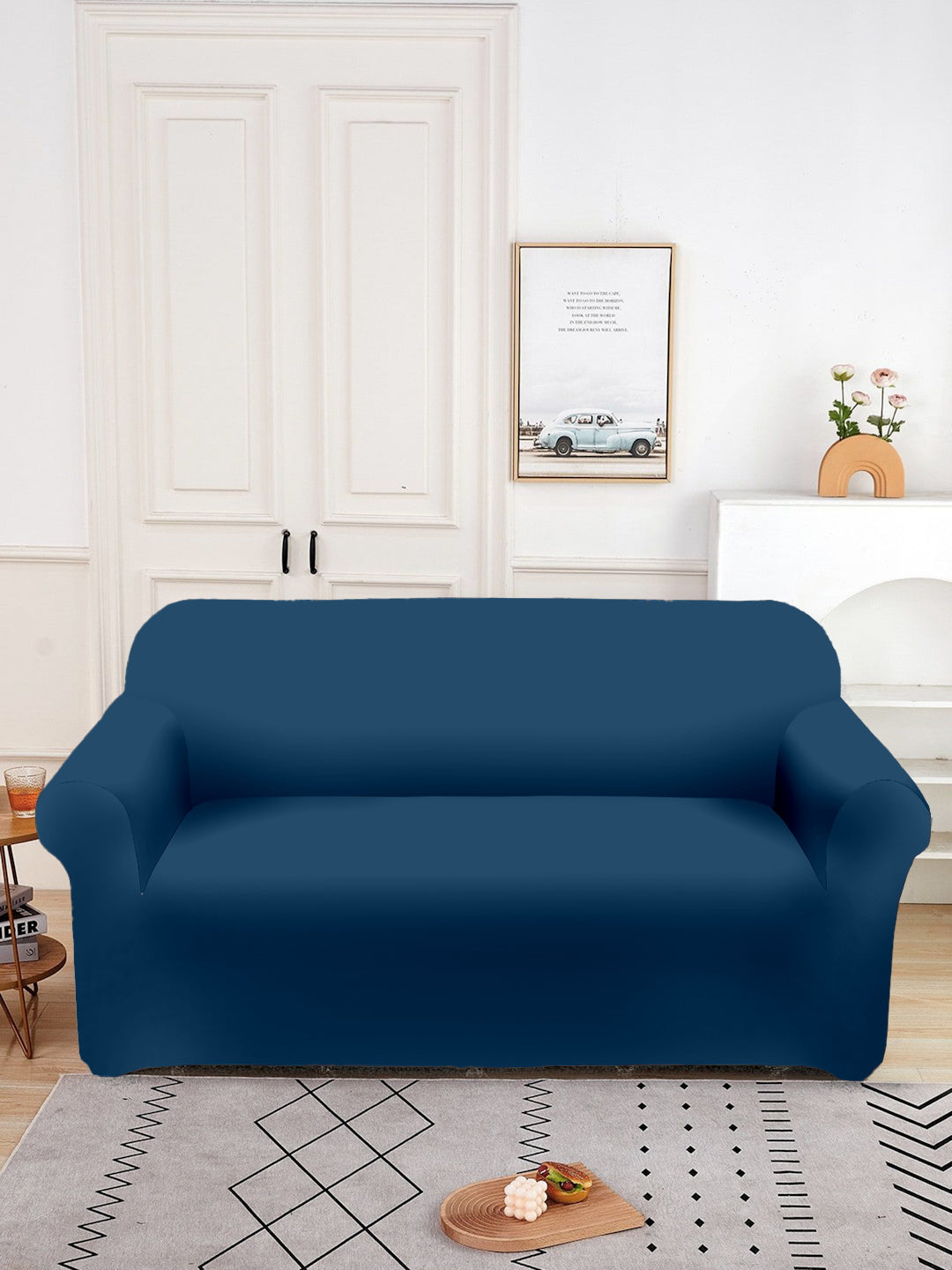 Elastic Stretchable Sofa Cover 3 Seater- Dark Blue