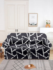 ElasticDigital Printed Sofa Cover 3 Seater-Black