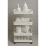 Cortina 4 Layer Fruit & Vegetable Basket Trolley with Wheels,Home and Kitchen Fruit Basket Storage Rack Organizer Items and Kitchen Accessories Items (3 layer, Multicolour)