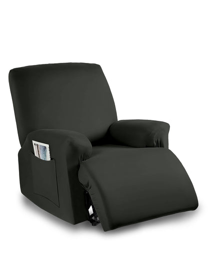 Stretchable Polyester Solid Recliner Cover- Dark Grey