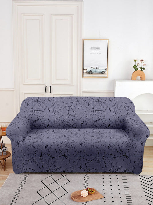 Elastic Digital Printed Sofa Cover 2 Seater- Grey