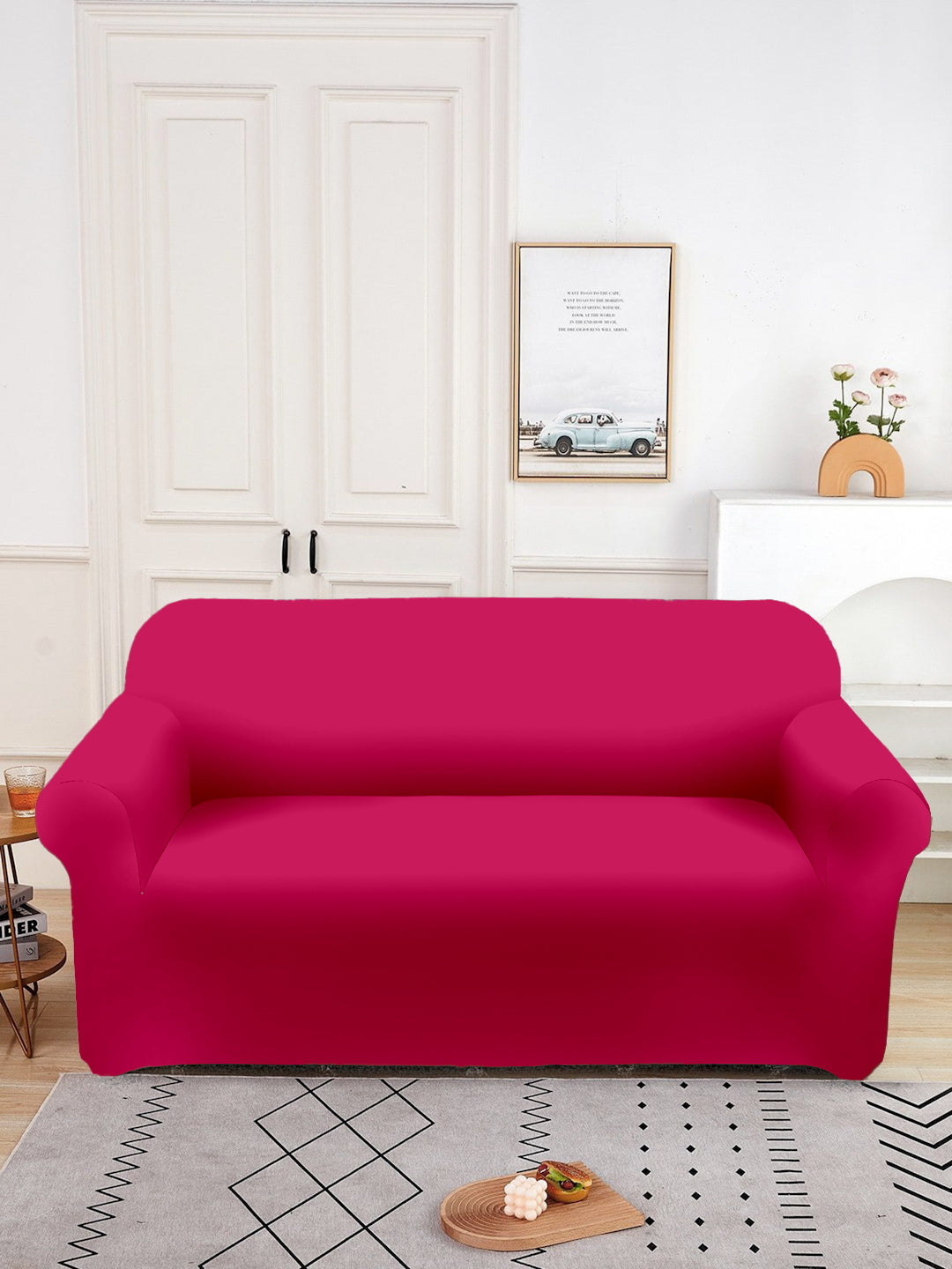 Elastic Stretchable Sofa Cover 2 Seater- Pink
