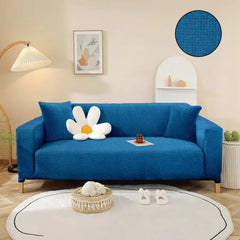 Elastic Stretchable Jacquard Sofa Cover 3 Seater-Blue