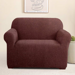 Elastic Stretchable Jacquard Sofa Cover 1 Seater-Brown