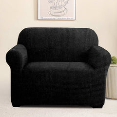 Elastic Stretchable Jacquard Sofa Cover 1 Seater-Black