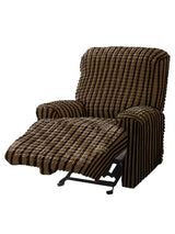 Stretchable Bubble Recliner Cover With Skirt-Brown