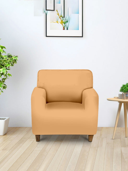 Elastic Stretchable Sofa Cover 1 Seater- Orange