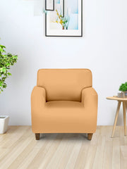 Elastic Stretchable Sofa Cover 1 Seater-Orange