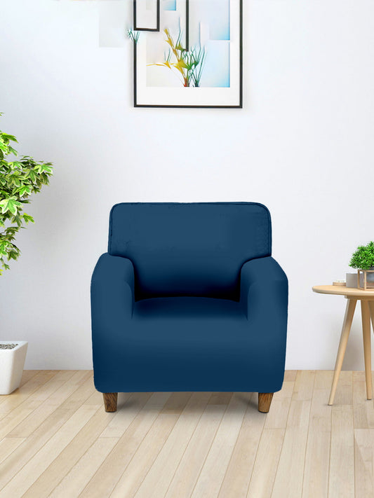 Elastic Stretchable Sofa Cover 1 Seater- Dark Blue