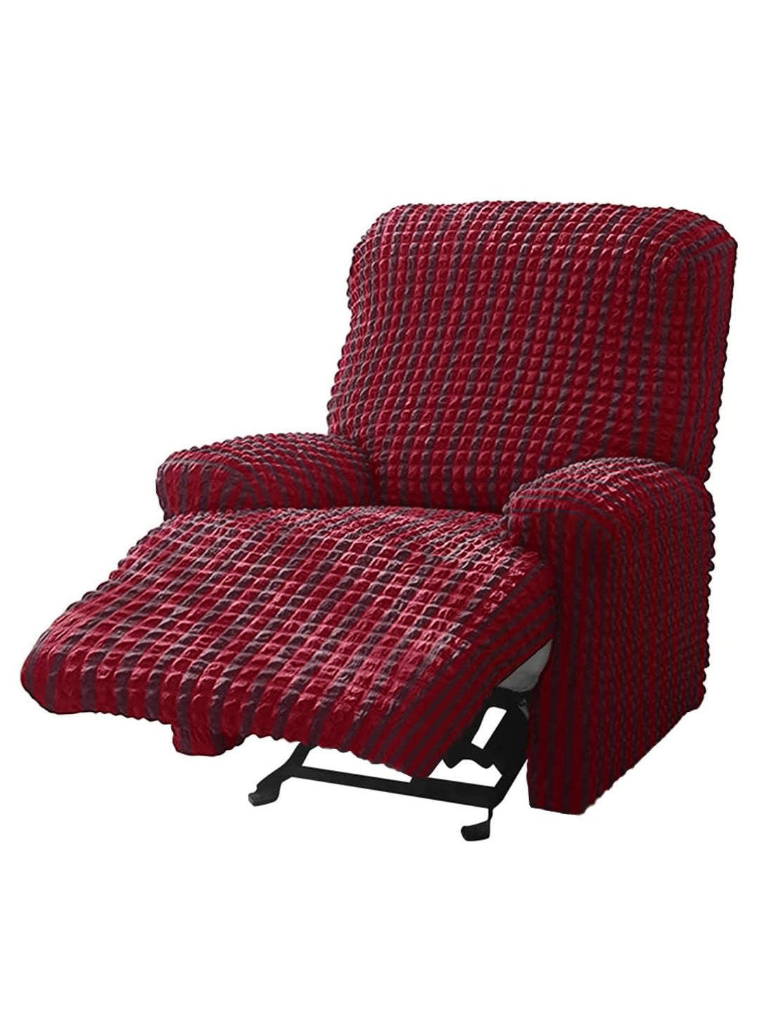 Stretchable Bubble Recliner Cover With Skirt-Maroon