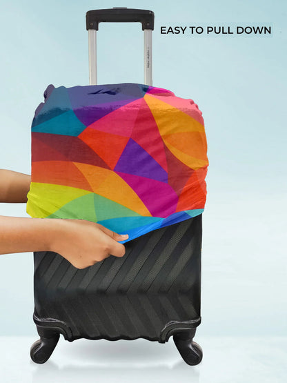 Stretchable Printed Protective Luggage Bag Cover Medium- Multicolour