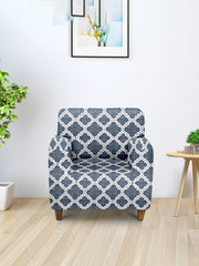 ElasticDigital Printed Sofa Cover 1 Seater-Grey