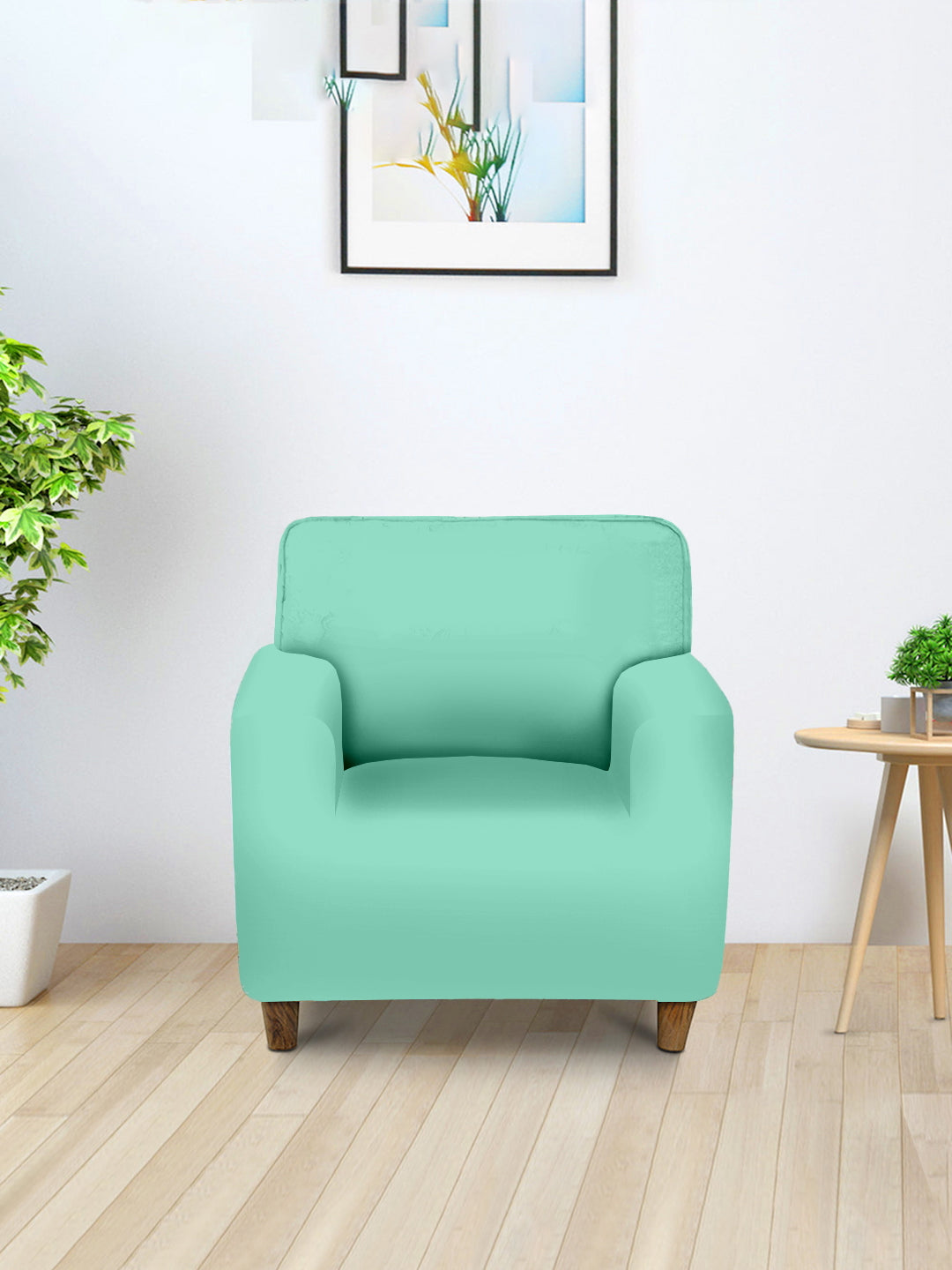 Elastic Stretchable Sofa Cover 1 Seater- Mint Green