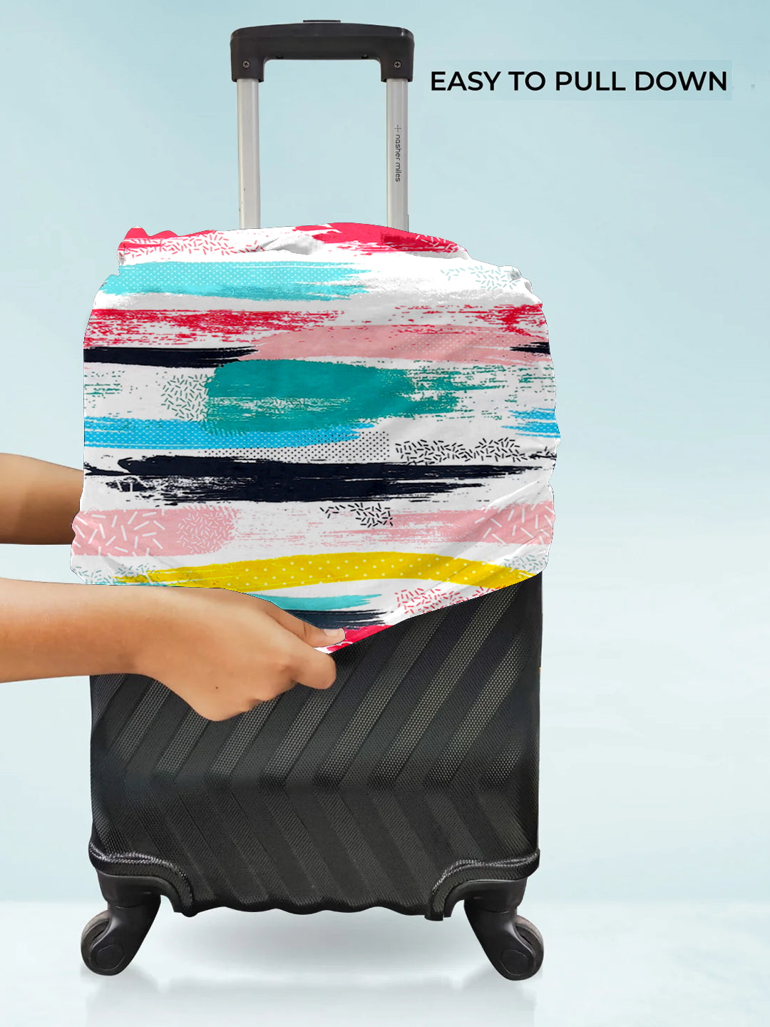 Stretchable Printed Protective Luggage Bag Cover Small- Multicolour