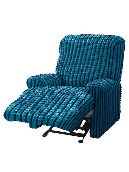 Stretchable Bubble Recliner Cover With Skirt-Teal Green