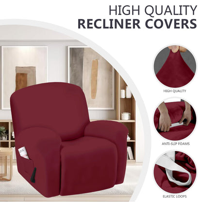 Stretchable Polyester Solid Recliner Cover- Maroon