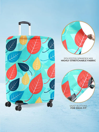 Stretchable Printed Protective Luggage Bag Cover Small- Blue