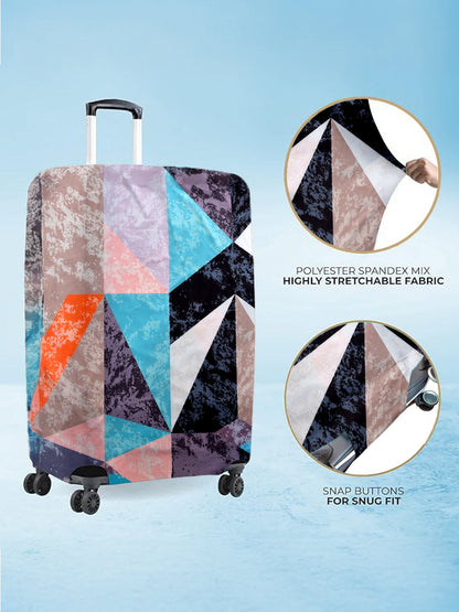 Stretchable Printed Protective Luggage Bag Cover Medium- Multicolour