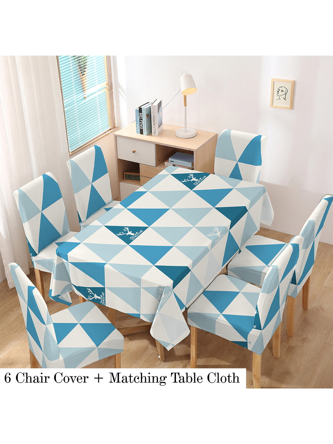 stretchable-printed-table-cover-and-printed-set-blue