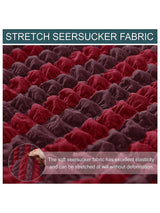 Stretchable Bubble Recliner Cover With Skirt-Maroon