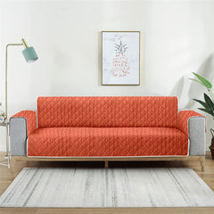 Reversible 2 Seater Sofa Cover-Orange & Brown