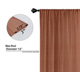 Pack of 2 Solid Linen Sheer Window Curtains- Brown