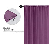 Pack of 2 Solid Linen Sheer Long Door Curtains- Purple