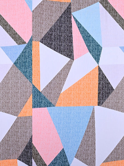 Elastic Geometric Printed Sofa Cover 3 Seater- Multicolour