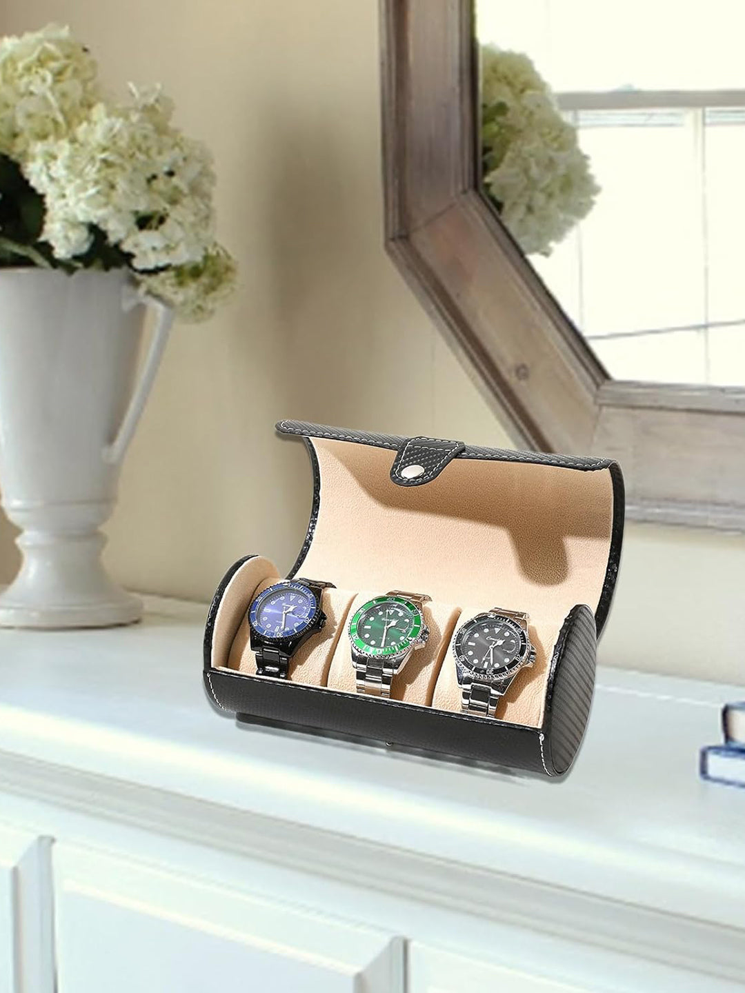 Leather Watch Organizer box (Pack of 1)