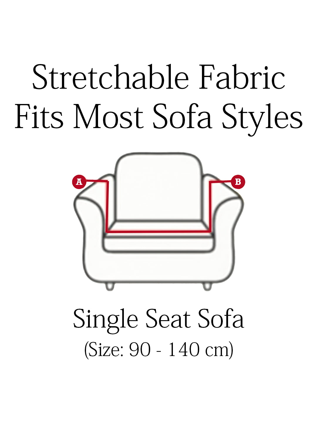 Elastic StretchableUniversal Printed Sofa Cover 1 Seater-Teal