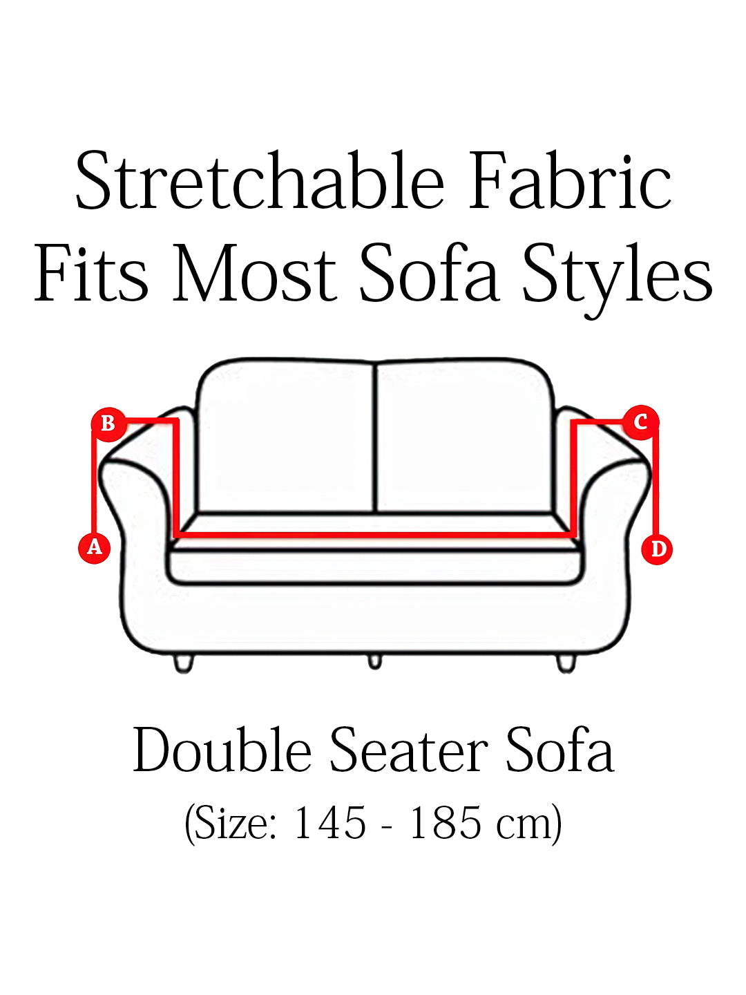 Elastic Stretchable Universal Printed Sofa Cover 2 Seater- Cream