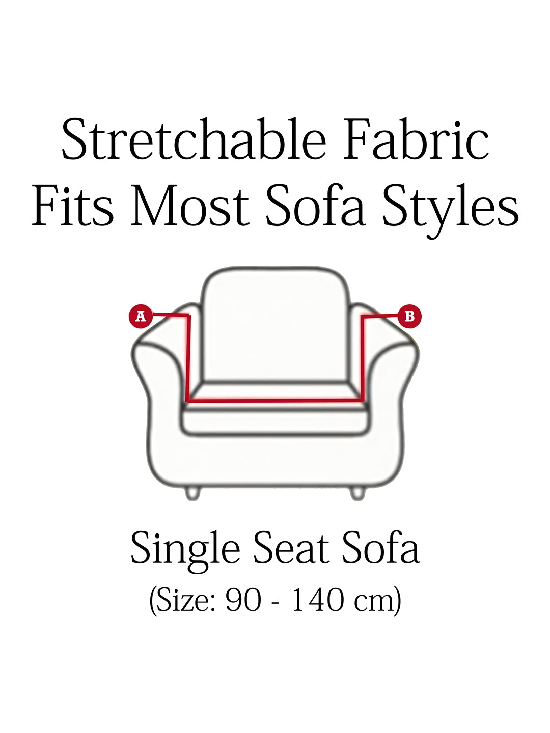 Elastic Stretchable Sofa Cover 1 Seater-Cream