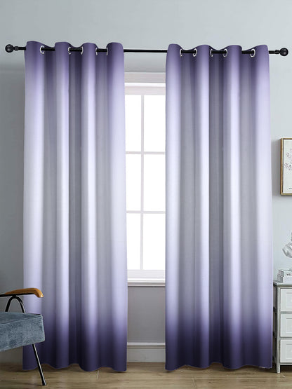 Reversible Floral Printed Blackout Door Curtains Set of 2- Lavender