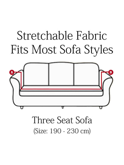 Elastic Stretchable Velvet Sofa Cover 3 Seater- Navy Blue